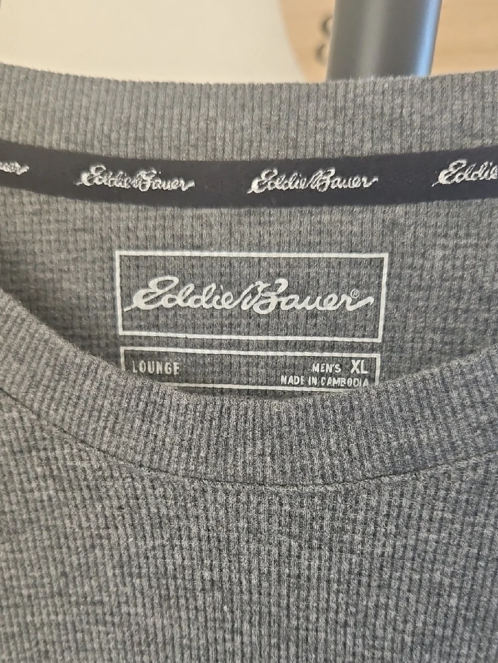 Eddie Bauer Men's Crewneck Waffle Knit Long-Sleeve Sweater - Gray XL - Picture 3 of 5